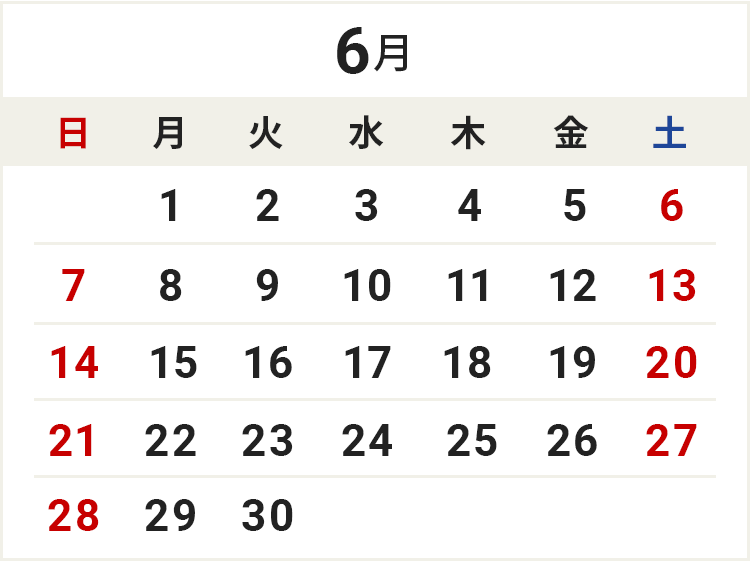 6月カレンダー